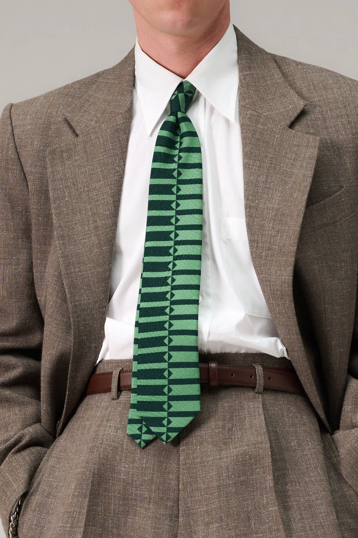 Geometric silk tie sold by Scott Fraser Collection