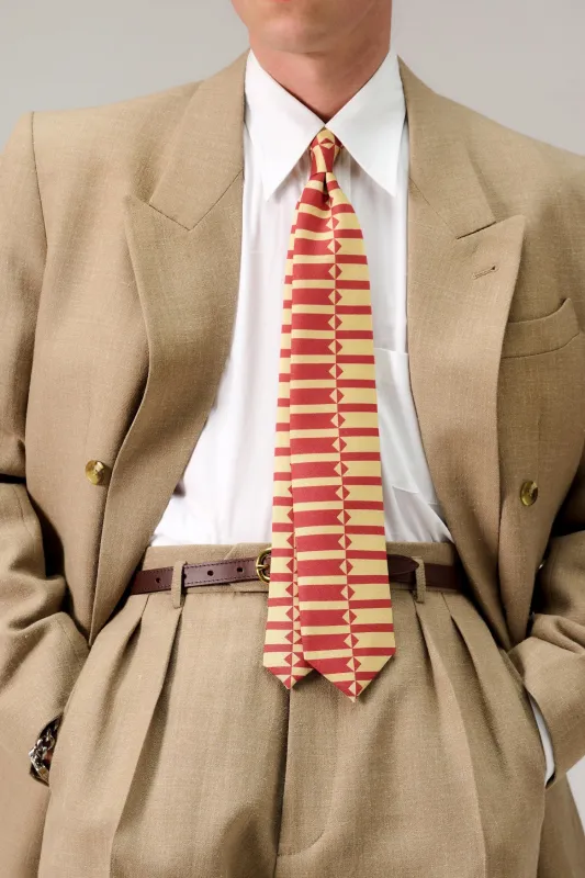 Geometric silk tie made by Scott Fraser Collection