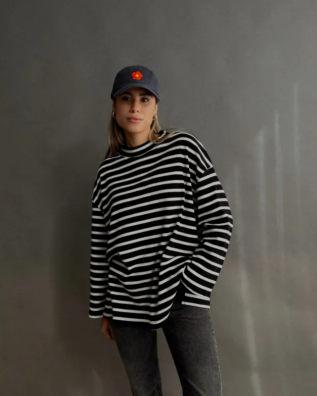 Striped Thermal Knit // Onyx sold by SOTE the Label
