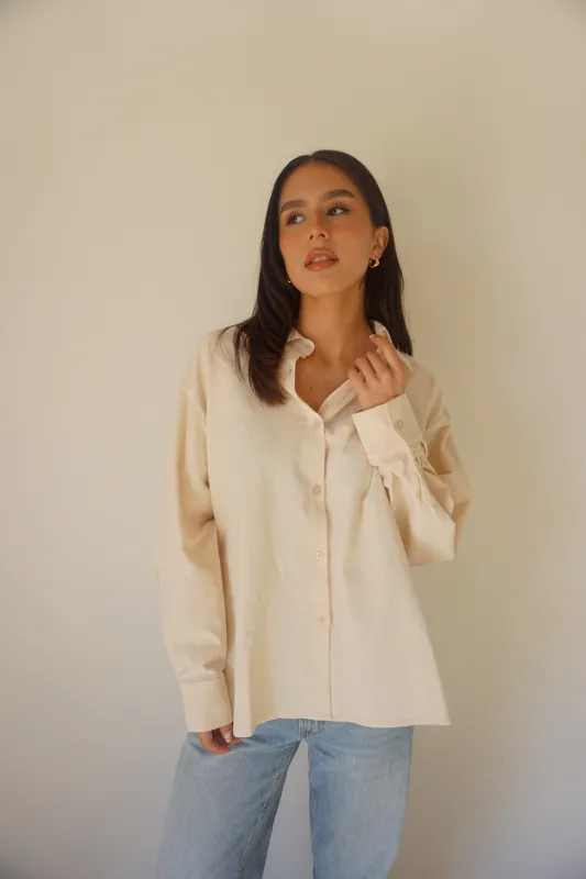 WASHED COTTON SHIRT // BUTTERCREAM sold by SOTE the Label