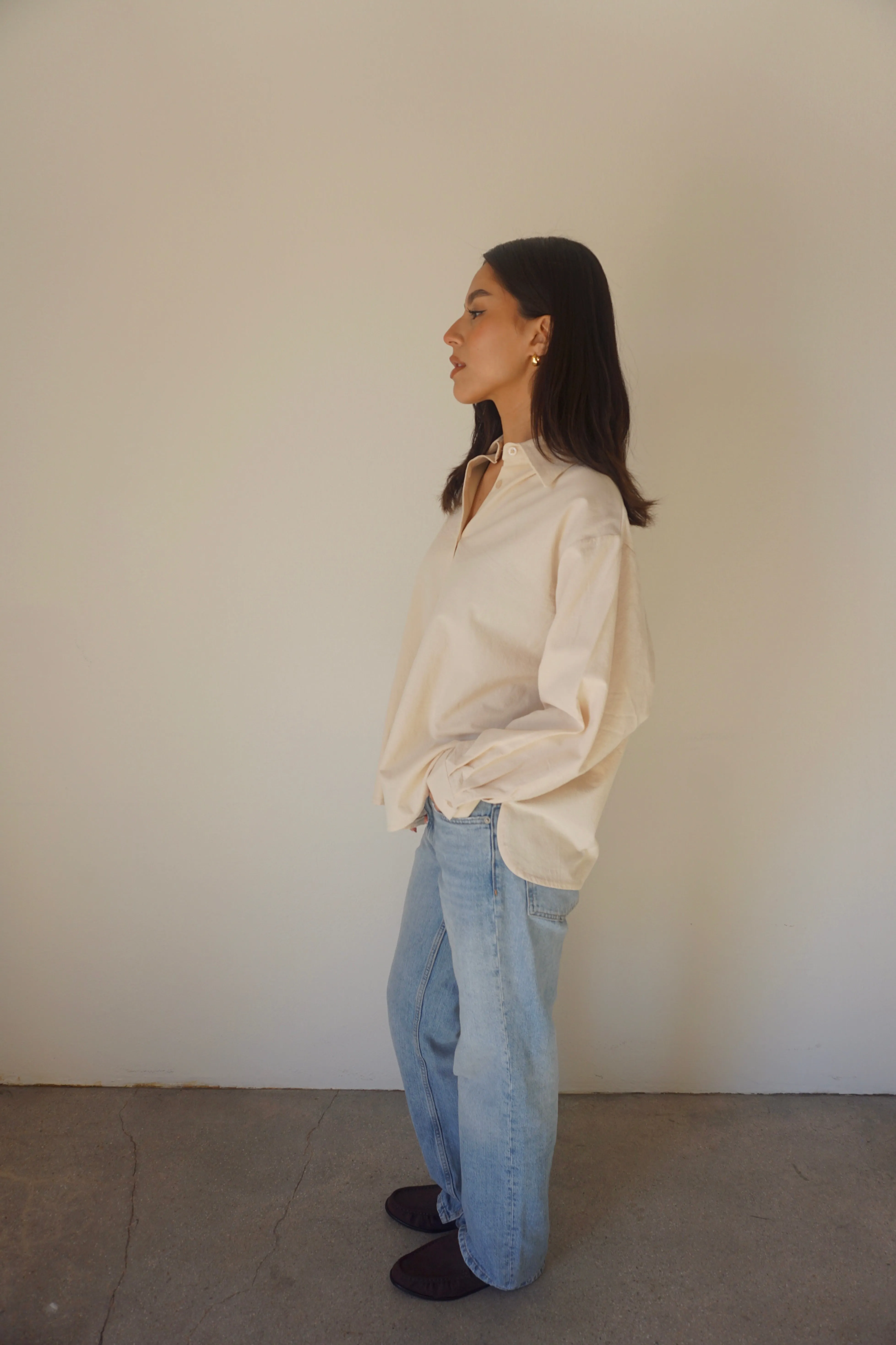 WASHED COTTON SHIRT // BUTTERCREAM sold by SOTE the Label product image thumbnail 2