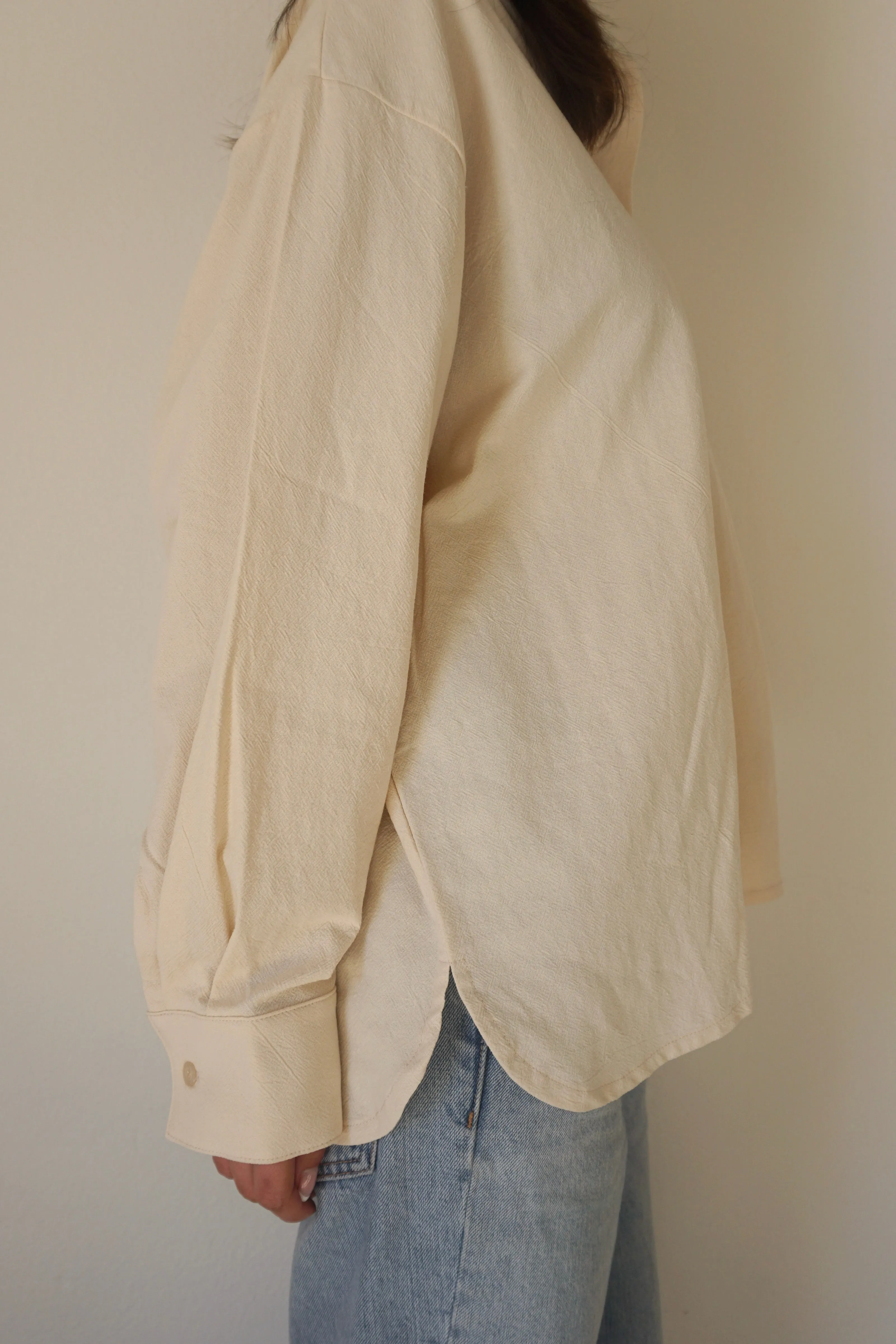 WASHED COTTON SHIRT // BUTTERCREAM sold by SOTE the Label product image thumbnail 5