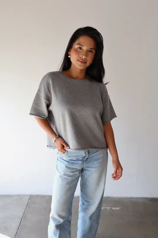 BOXY KNIT TEE - MOM // SLATE made by SOTE the Label