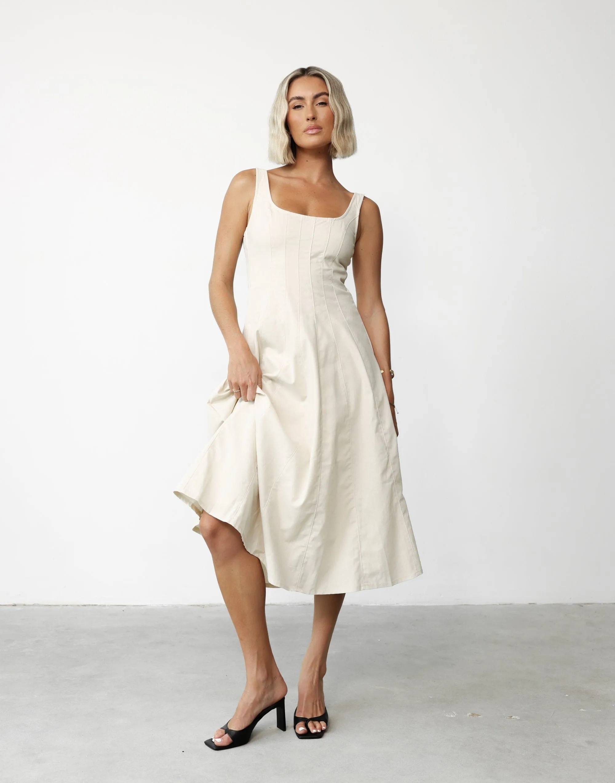 Kella Denim Maxi Dress (Beige) sold by Charcoal Clothing product image thumbnail 5