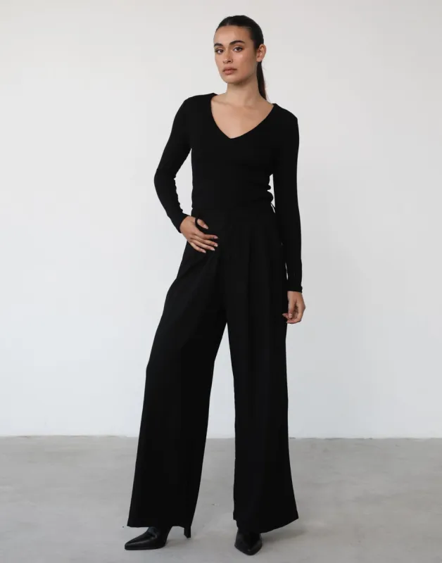 Diona Long Sleeve Top (Black) sold by Charcoal Clothing