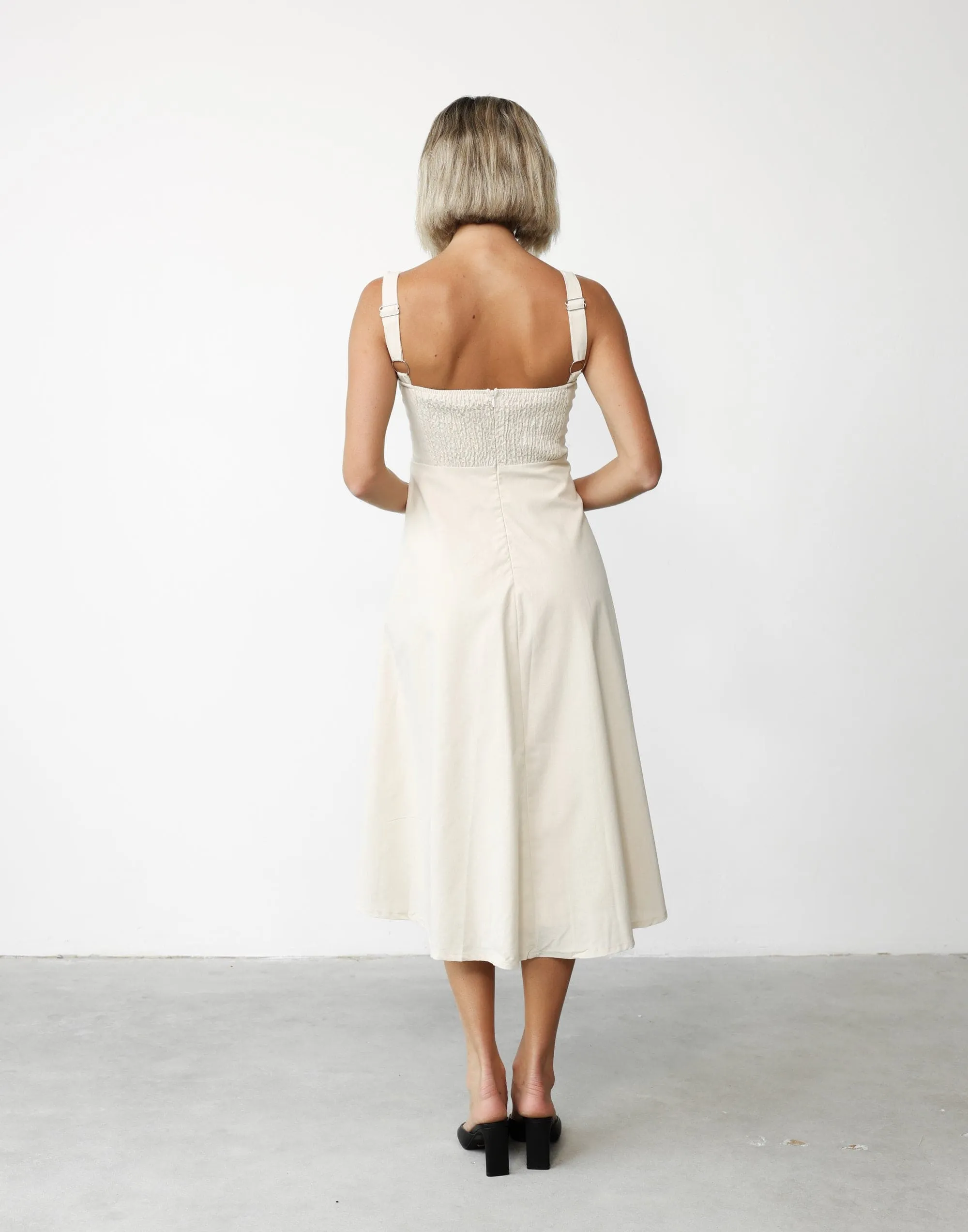 Kella Denim Maxi Dress (Beige) sold by Charcoal Clothing product image thumbnail 3
