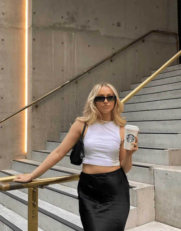 Kaia Rib Tank (White) sold by Charcoal Clothing