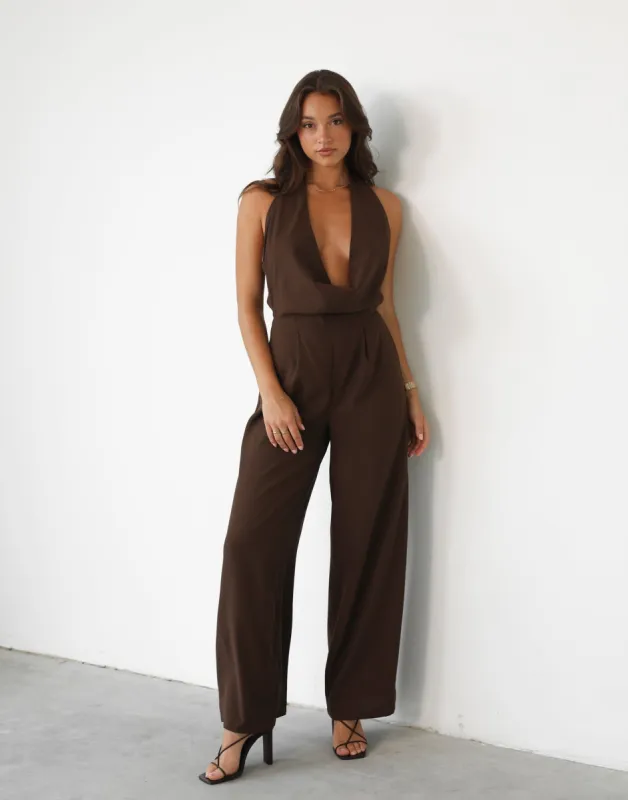 Kyeesha Jumpsuit (Cocoa) sold by Charcoal Clothing