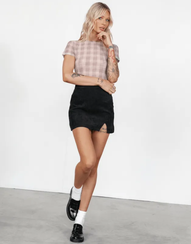 Fantasy Mesh Tee (Beige/Plaid) - By Lioness sold by Charcoal Clothing