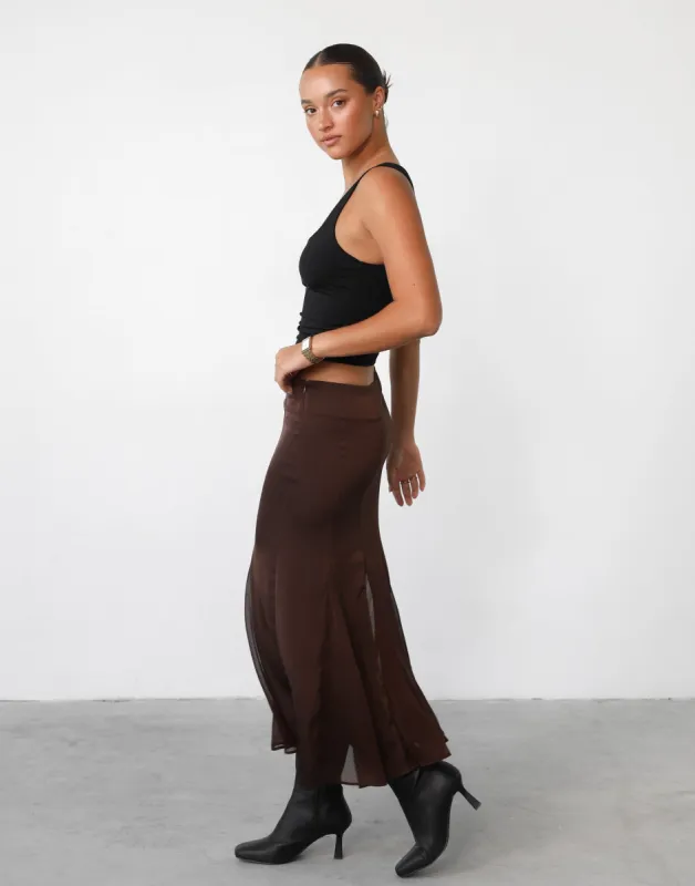 Rose Maxi Skirt (Chocolate) - By Lioness sold by Charcoal Clothing