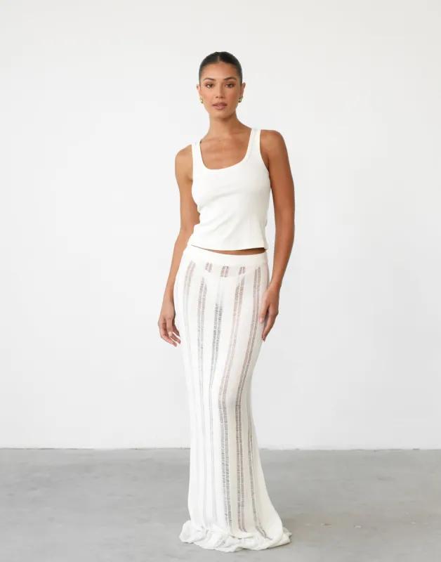Jafna Maxi Skirt (White) sold by Charcoal Clothing