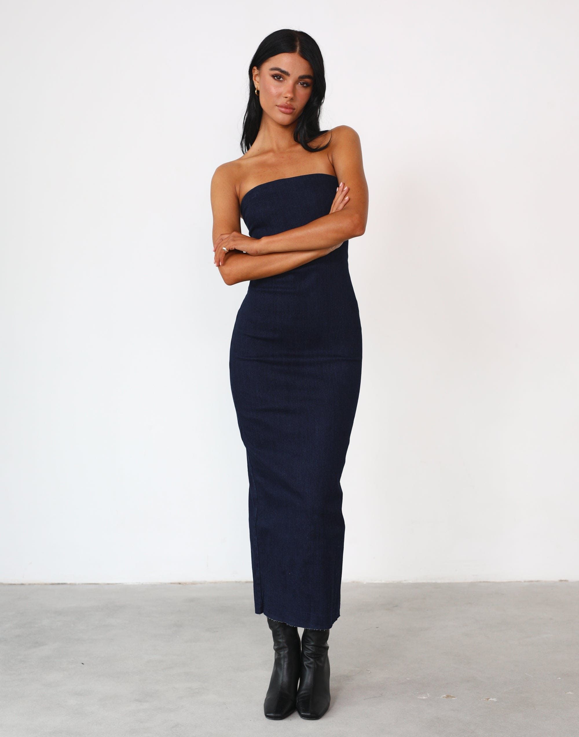 Tati Maxi Dress (Dark Denim) sold by Charcoal Clothing