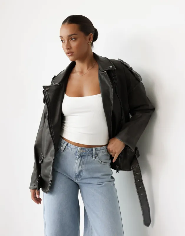 Ace Biker Jacket (Charcoal) - By Lioness sold by Charcoal Clothing