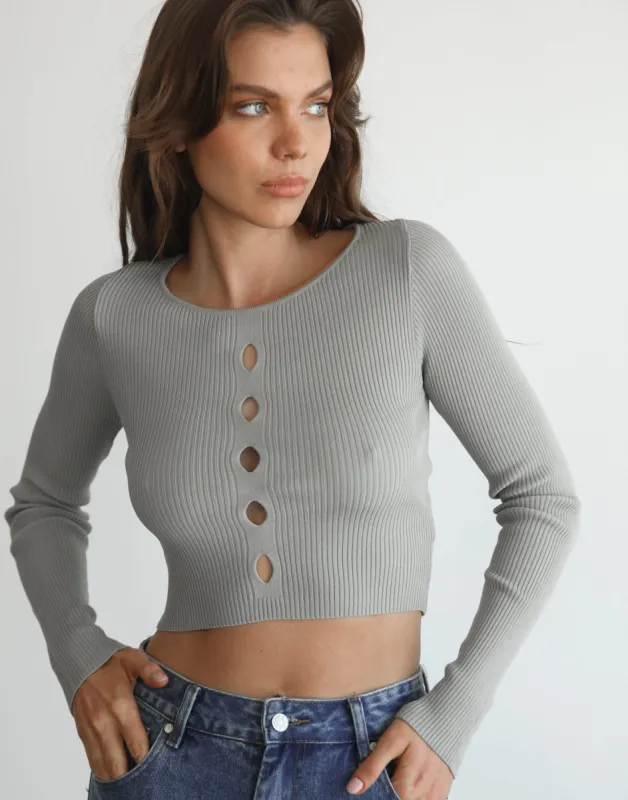 Jereena Long Sleeve Top (Sage) sold by Charcoal Clothing