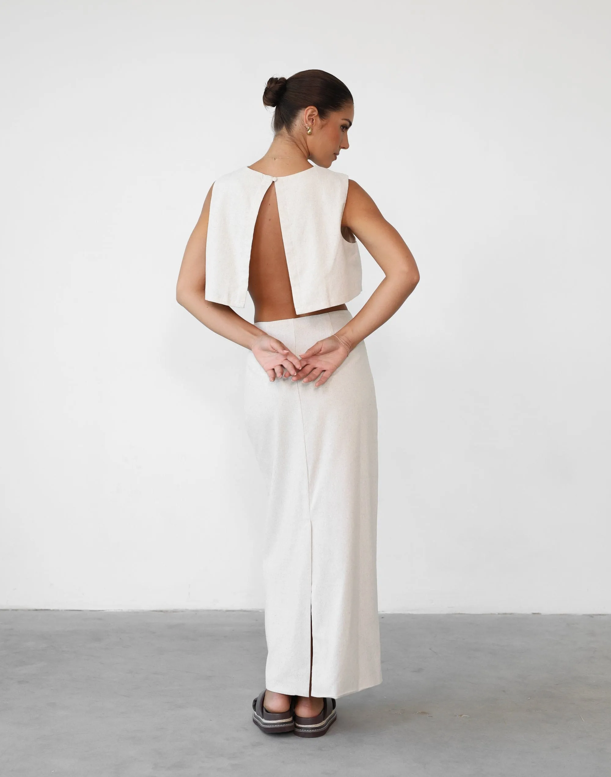 Como Linen Maxi Skirt (Oat) sold by Charcoal Clothing product image thumbnail 4