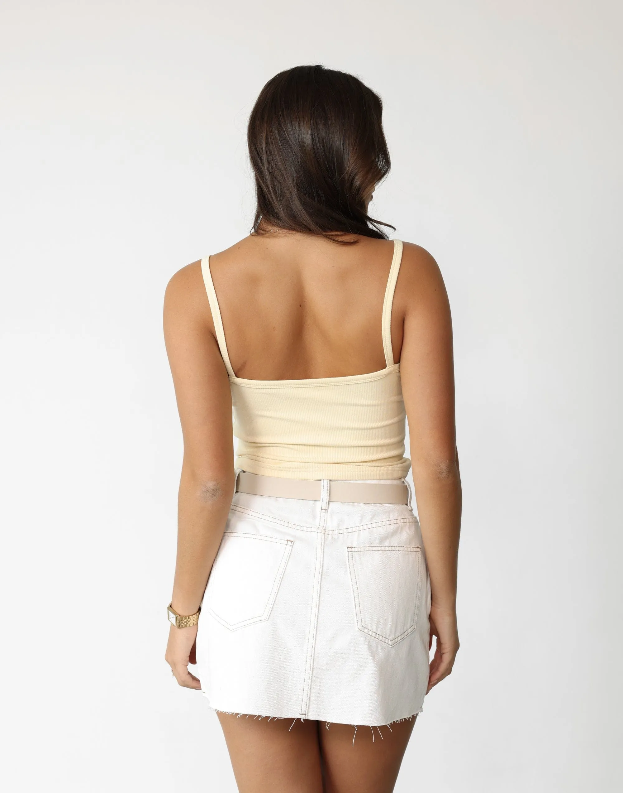 Rowan Denim Mini Skirt (Off White) sold by Charcoal Clothing product image thumbnail 3