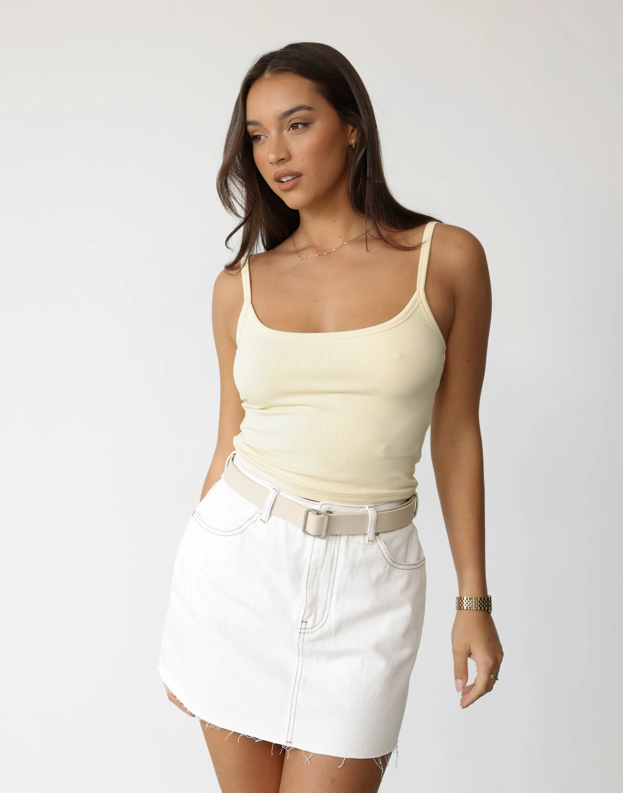 Rowan Denim Mini Skirt (Off White) sold by Charcoal Clothing product image thumbnail 2