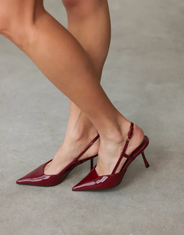 Isabel Heels (Cherry Red Patent) - By Billini sold by Charcoal Clothing