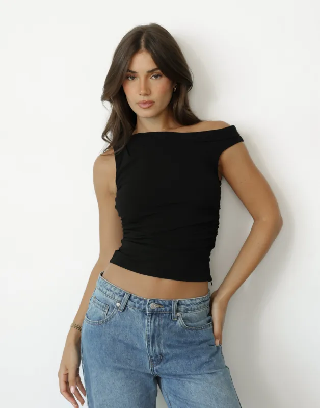 Belle-Rose Top (Black) sold by Charcoal Clothing