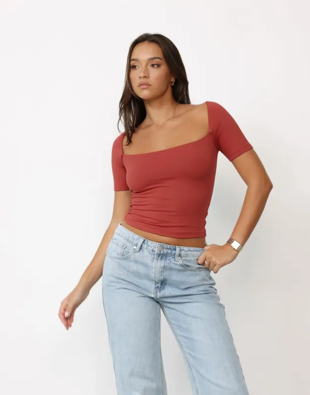 Addie Top (Chili) sold by Charcoal Clothing