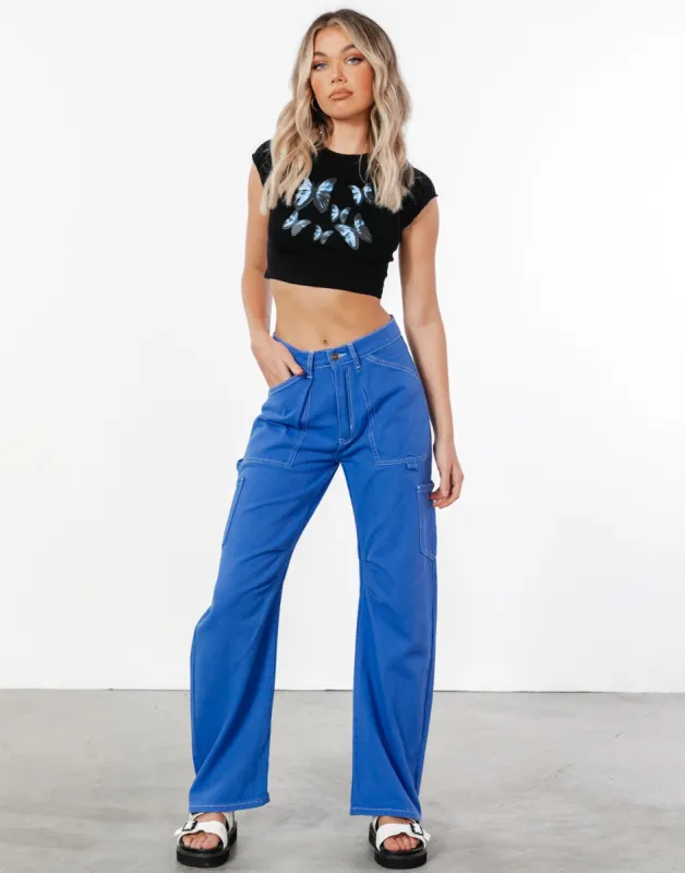 Miami Vice Pants (Blue) - By Lioness sold by Charcoal Clothing