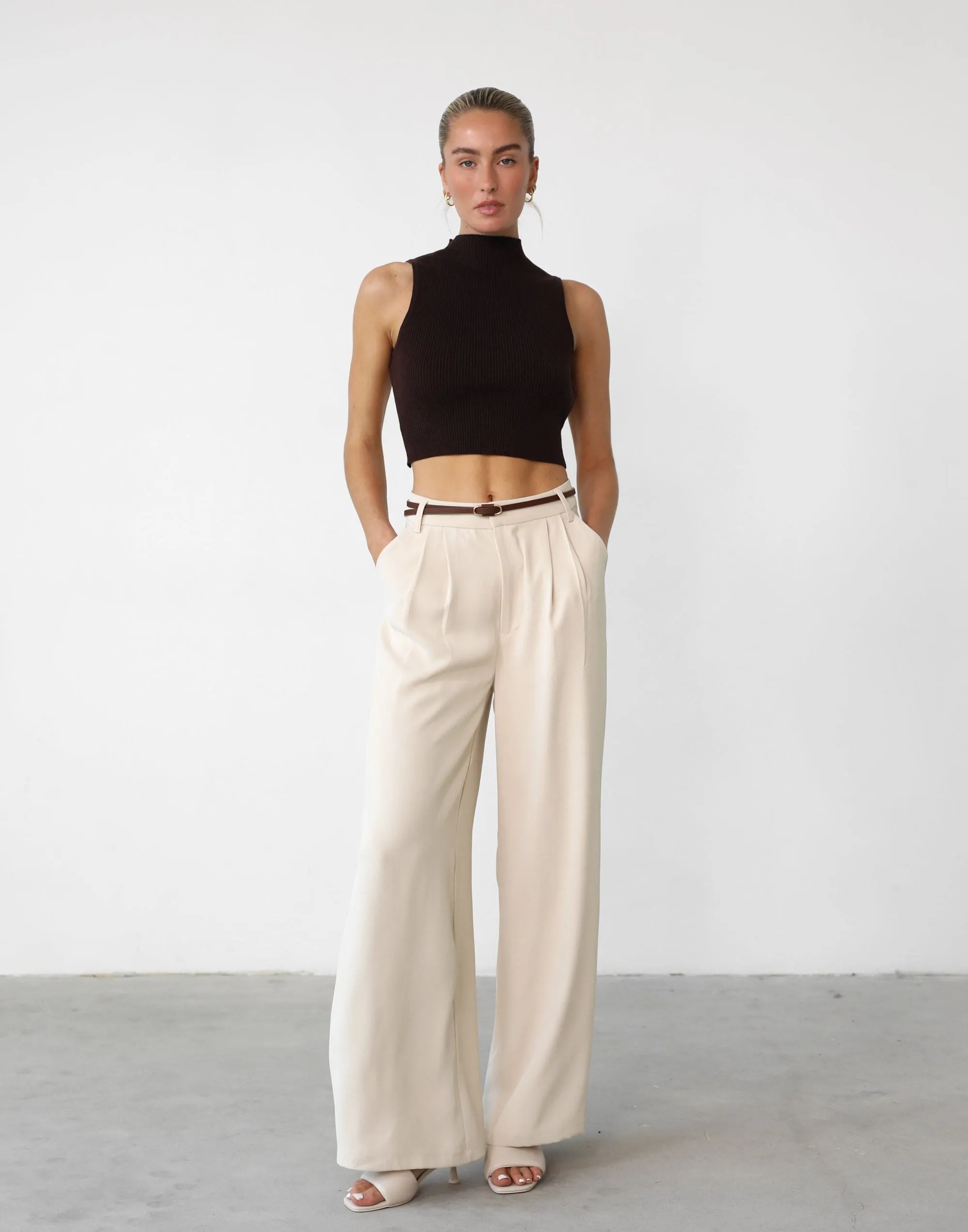 Zamora Knit Crop Top (Chocolate) sold by Charcoal Clothing product image thumbnail 2