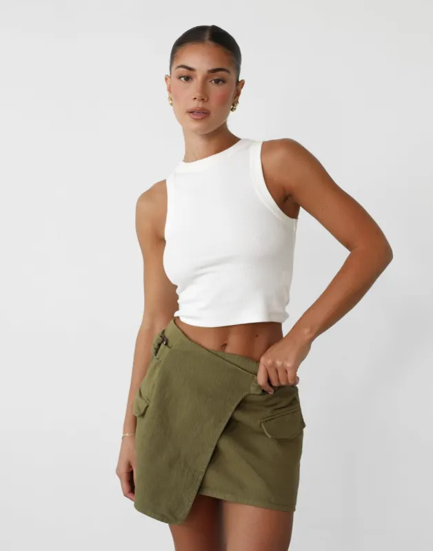Calypso Mini Skirt (Khaki) sold by Charcoal Clothing