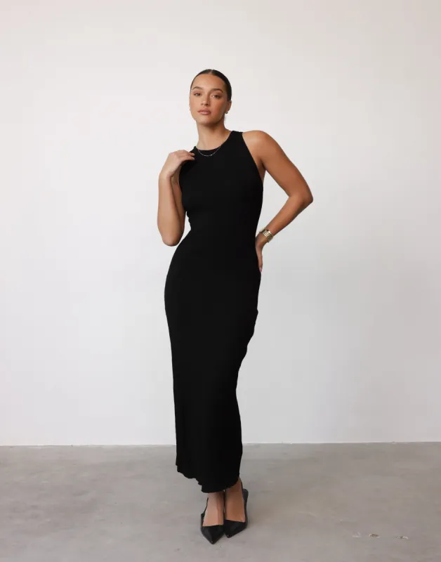 Charm Midi Dress (Black) sold by Charcoal Clothing