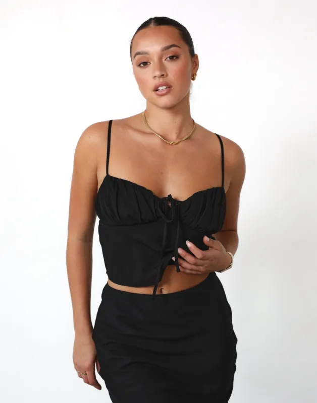 Isla Crop Top (Black) sold by Charcoal Clothing