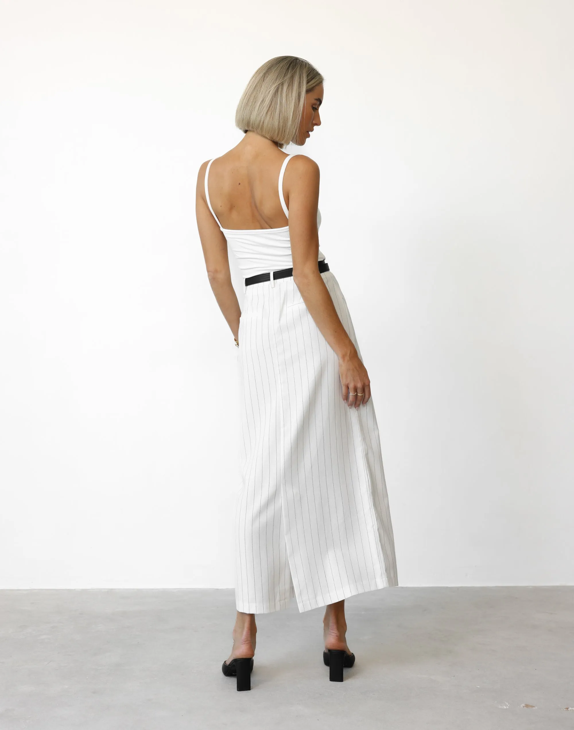 Charlie Maxi Skirt (White Pinstripe) sold by Charcoal Clothing product image thumbnail 5
