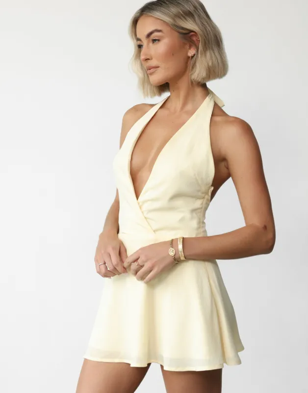 Raquelle Mini Dress (Lemon) sold by Charcoal Clothing