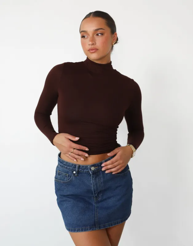 Benny Long Sleeve Top (Cocoa) sold by Charcoal Clothing
