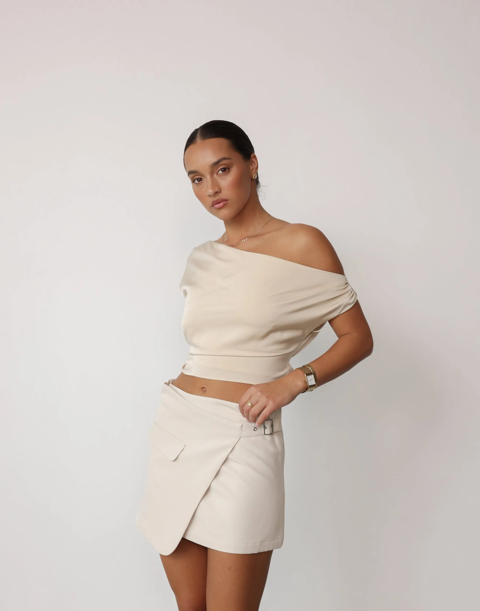 Kamala Mini Skirt (Oat) sold by Charcoal Clothing product image thumbnail 5