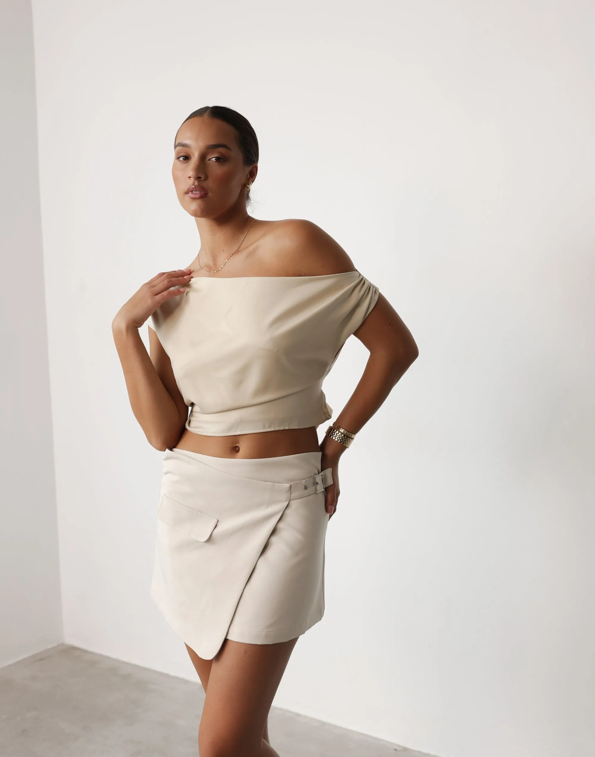 Kamala Mini Skirt (Oat) sold by Charcoal Clothing product image thumbnail 4