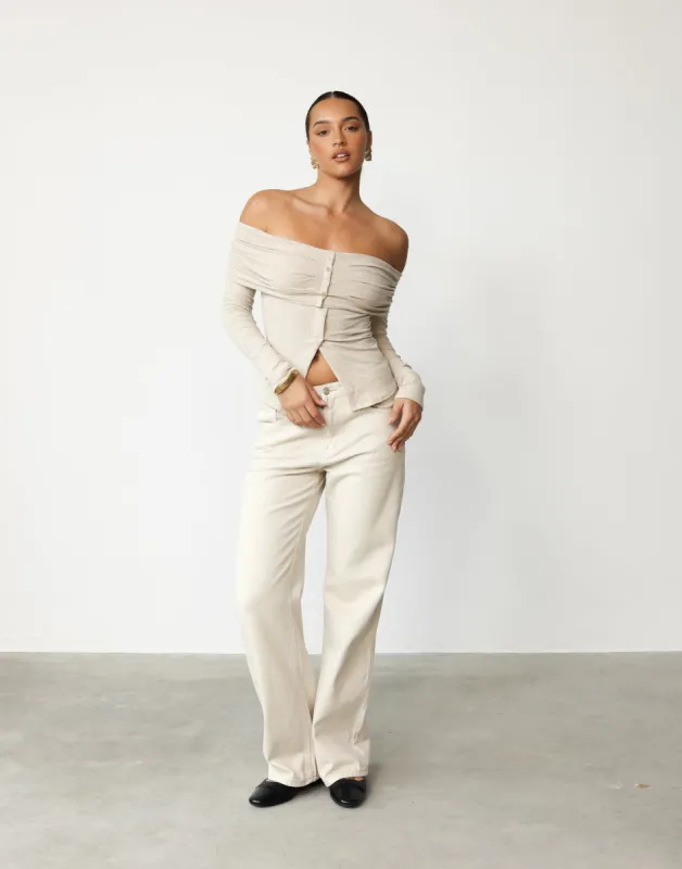 Kahlia Top (Beige) sold by Charcoal Clothing