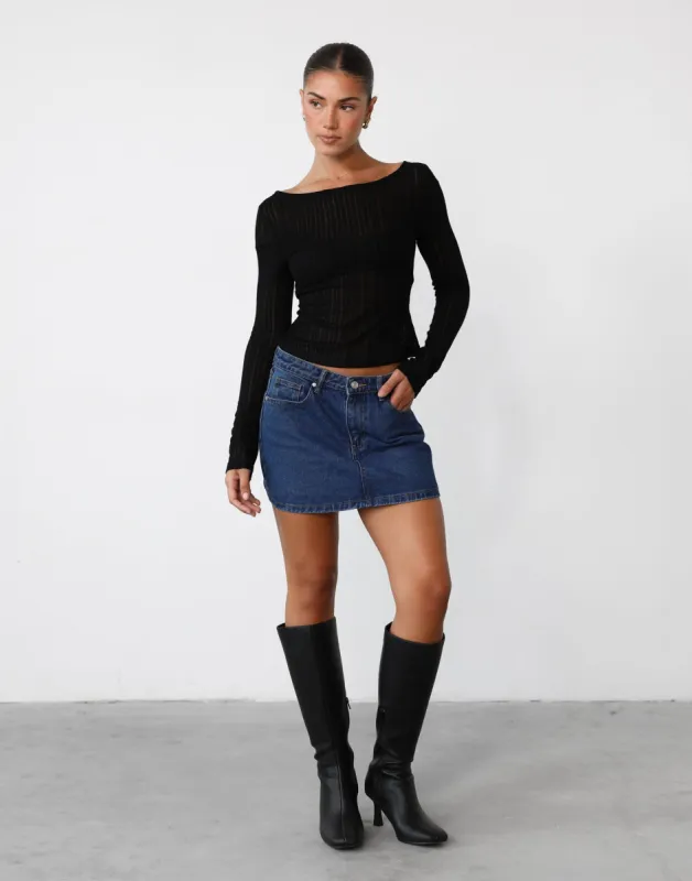 Mona Longsleeve Top (Black) sold by Charcoal Clothing