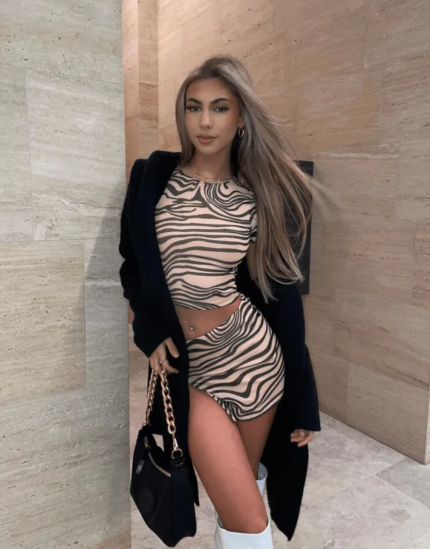 Breakeven Mini Skirt (Peach) sold by Charcoal Clothing