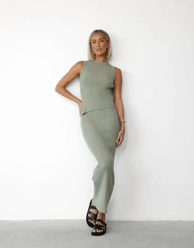 Kienna Maxi Skirt (Willow) sold by Charcoal Clothing