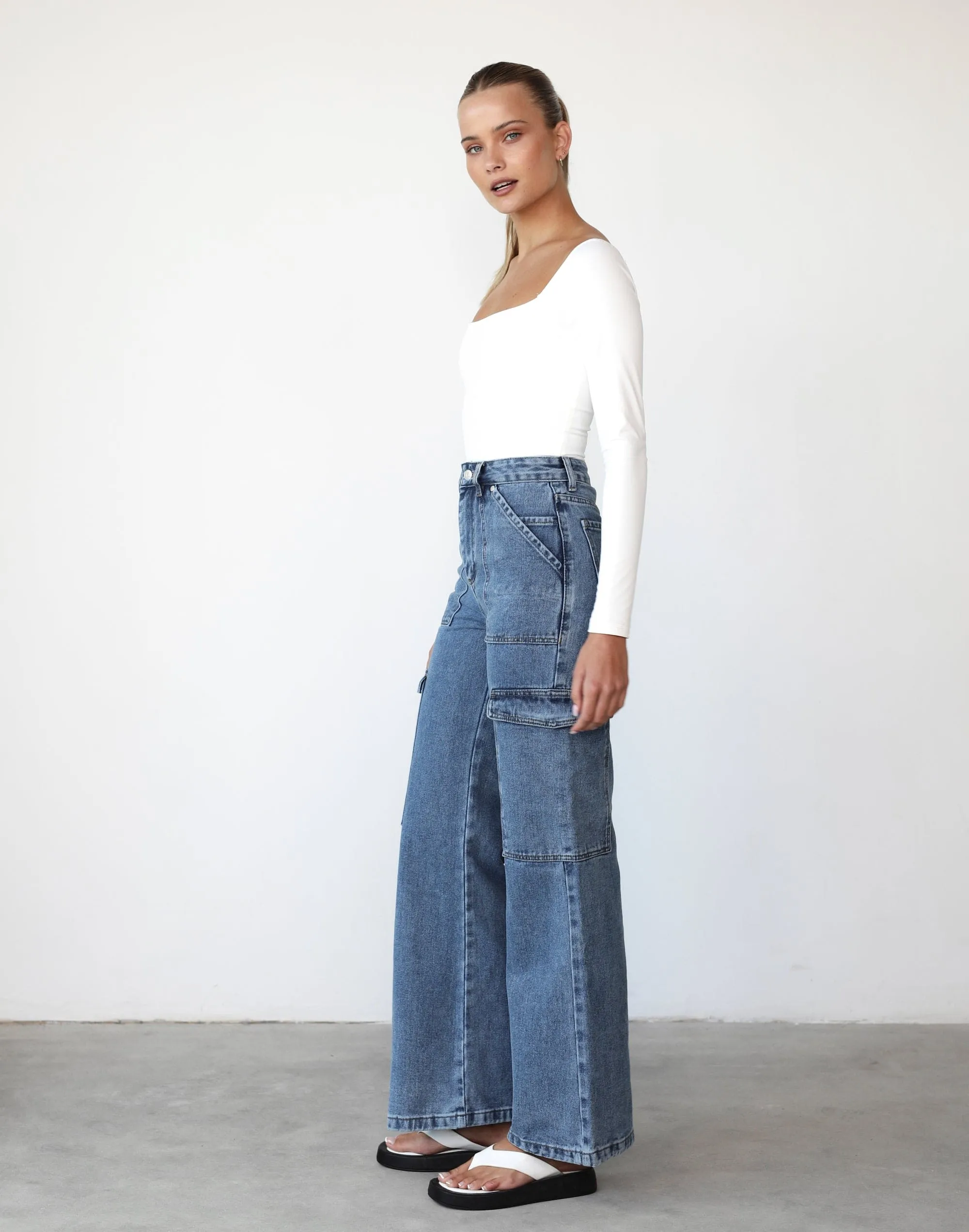 Monae Long Sleeve Bodysuit (White) sold by Charcoal Clothing product image thumbnail 4