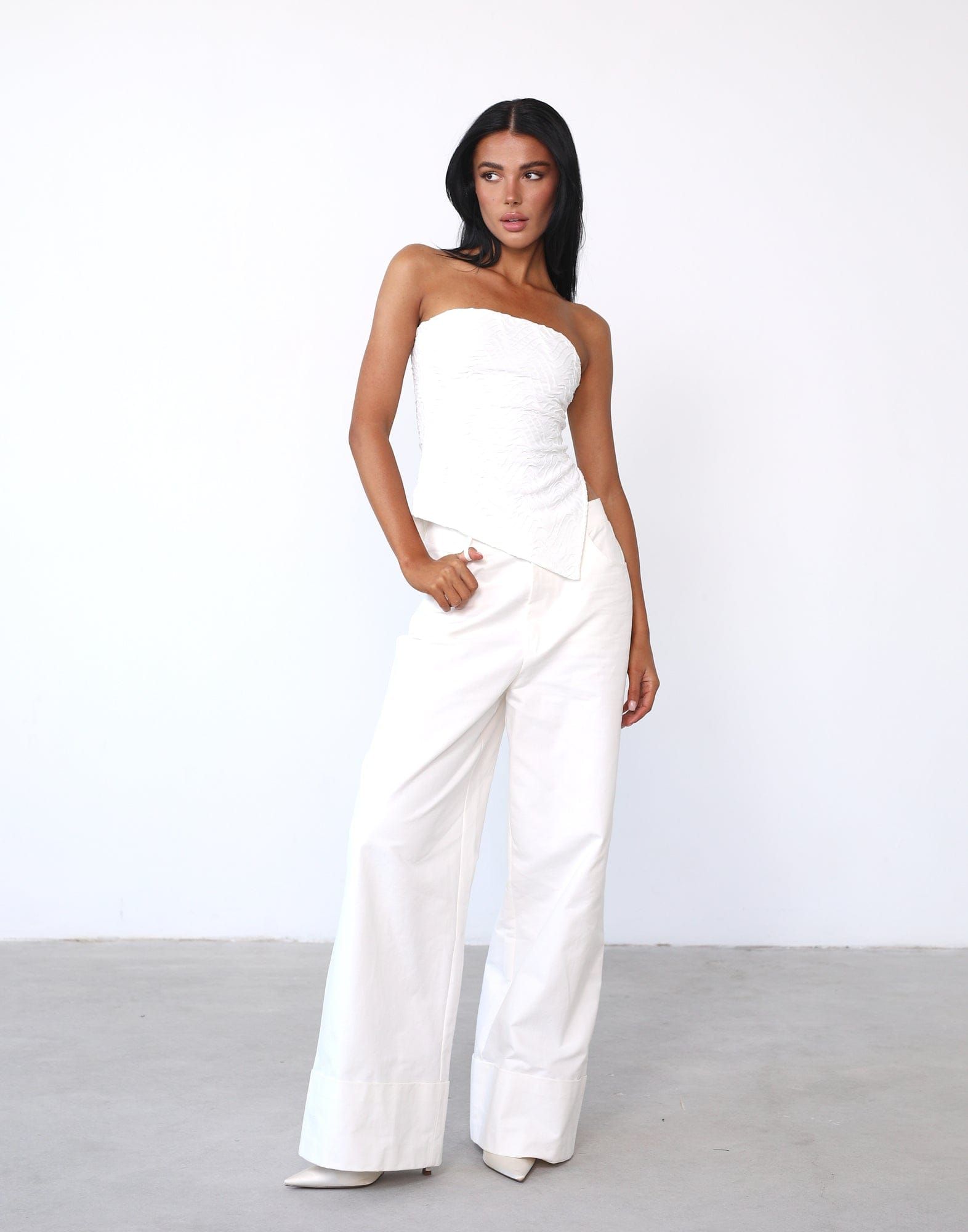 Kamina Strapless Top (White) sold by Charcoal Clothing