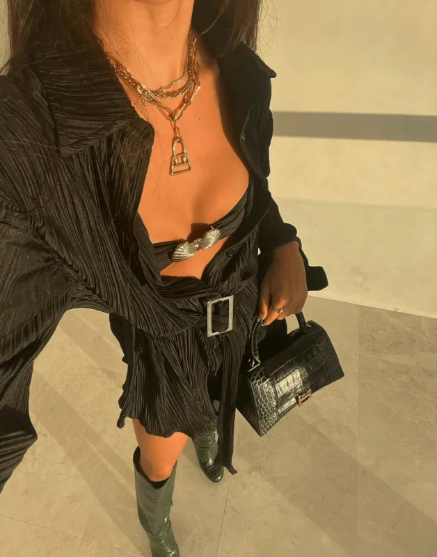 Heart Of Gold Mini Dress (Black) sold by Charcoal Clothing