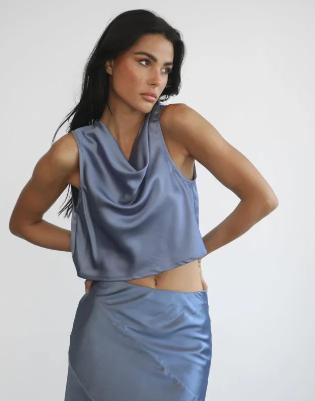 Charlow Crop Top (Royal Blue) sold by Charcoal Clothing
