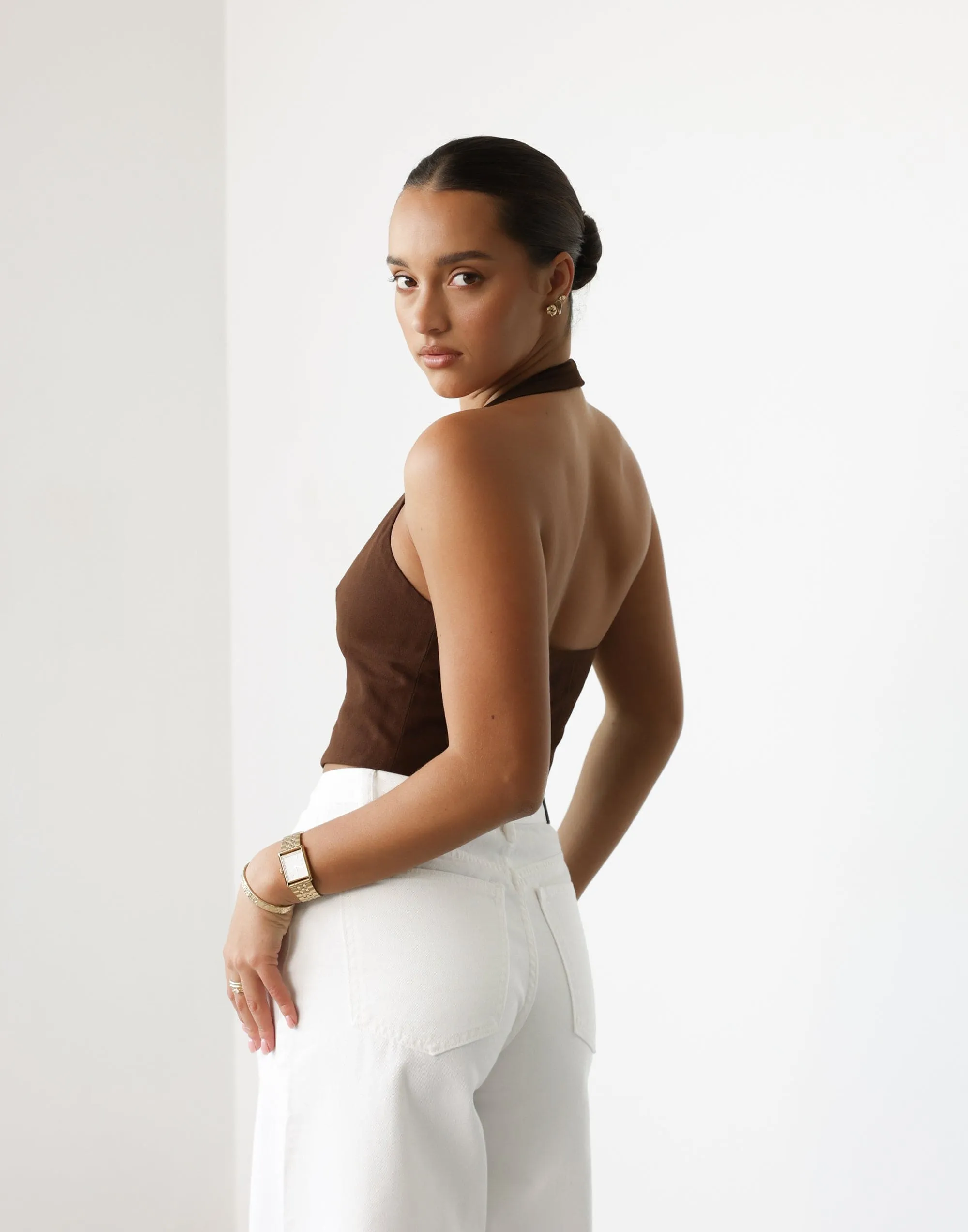 Kristen Halter Top (Chocolate) sold by Charcoal Clothing product image thumbnail 2