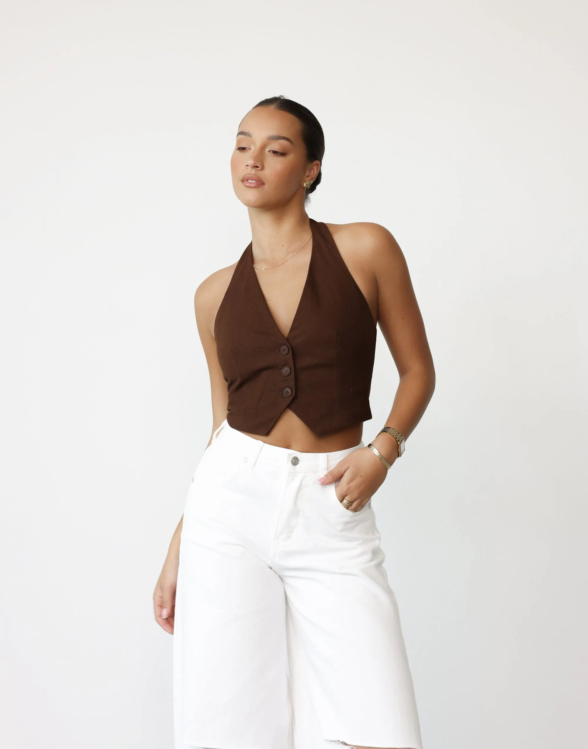 Kristen Halter Top (Chocolate) sold by Charcoal Clothing product image thumbnail 5