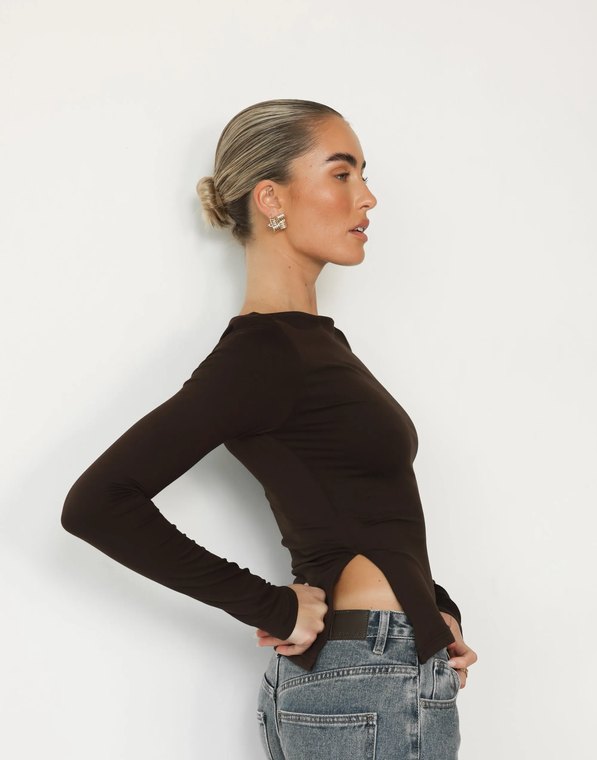 Amanda Long Sleeve Top (Chocolate) sold by Charcoal Clothing product image thumbnail 2