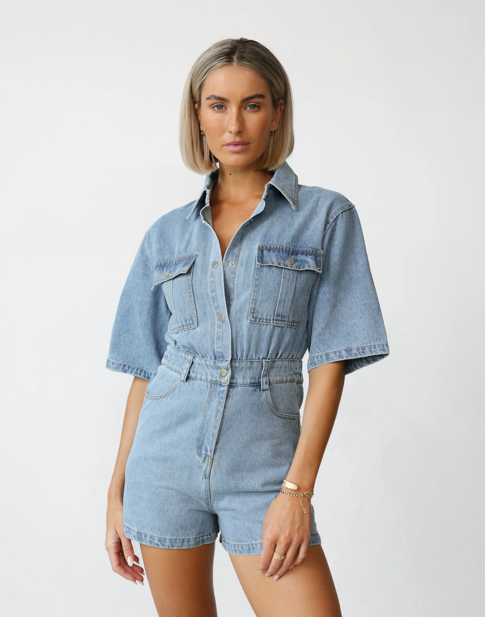 Darcy Playsuit (Vintage Blue) sold by Charcoal Clothing