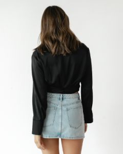 Jora Long Sleeve Crop Top (Black) sold by Charcoal Clothing