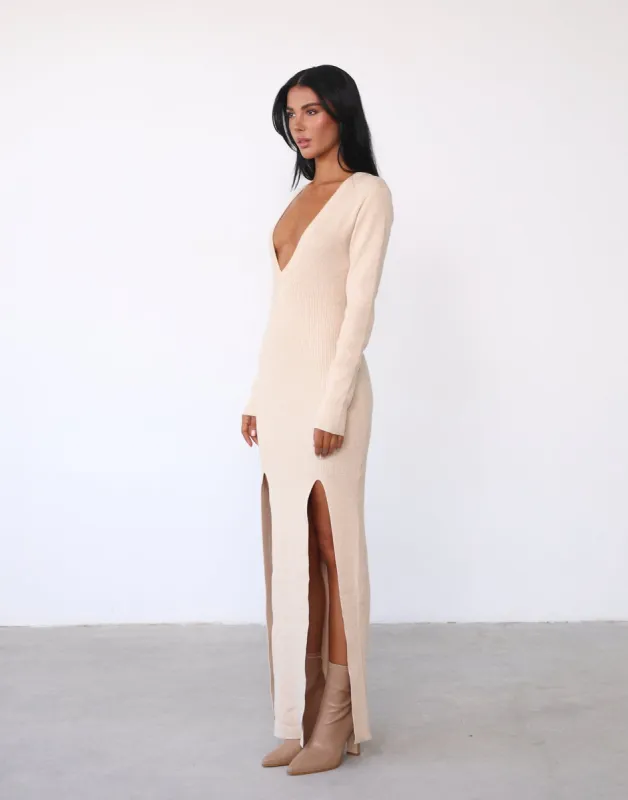 Opulence Maxi Dress (Beige) - By Lioness sold by Charcoal Clothing