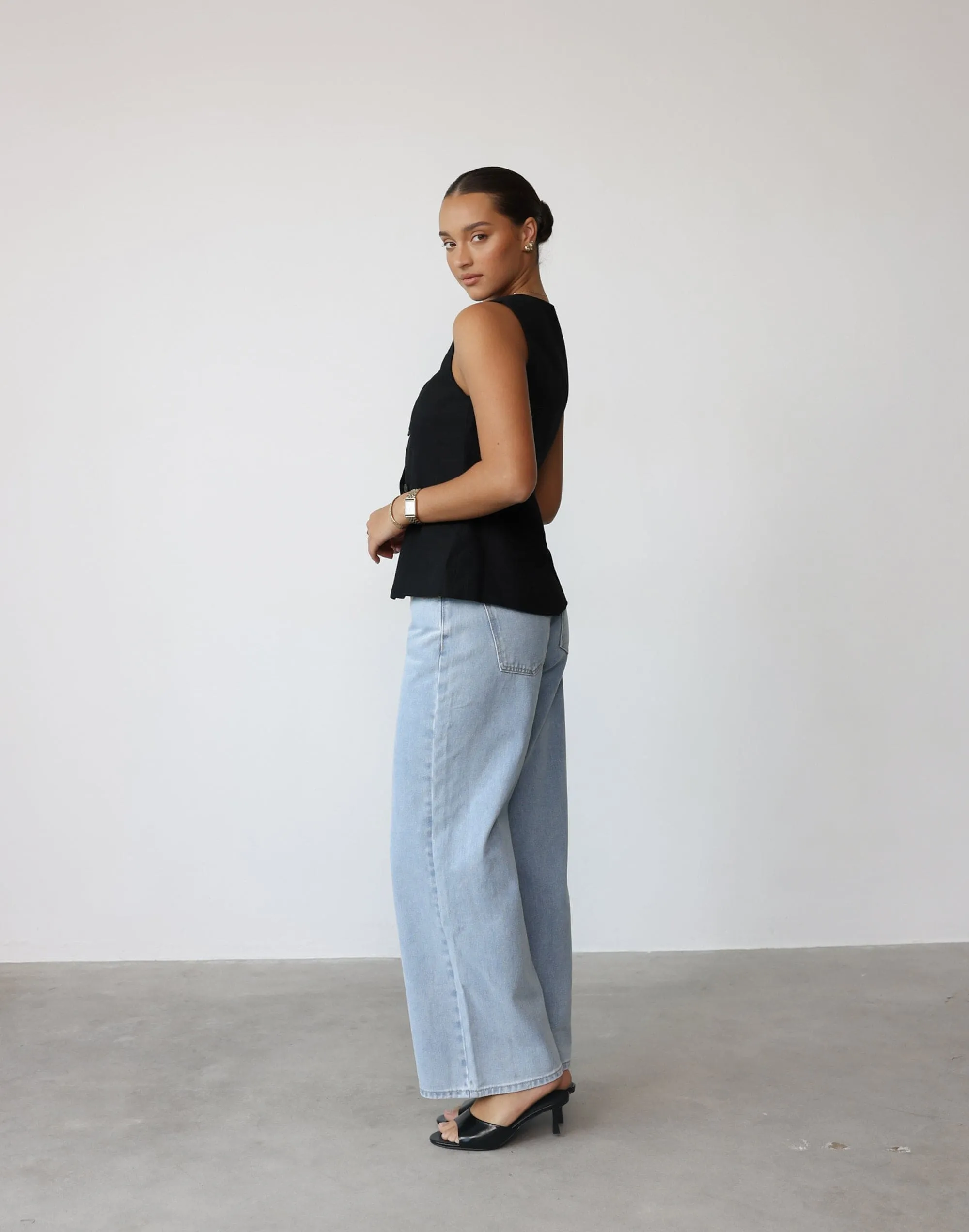 Kristen Vest Top (Black) sold by Charcoal Clothing product image thumbnail 4