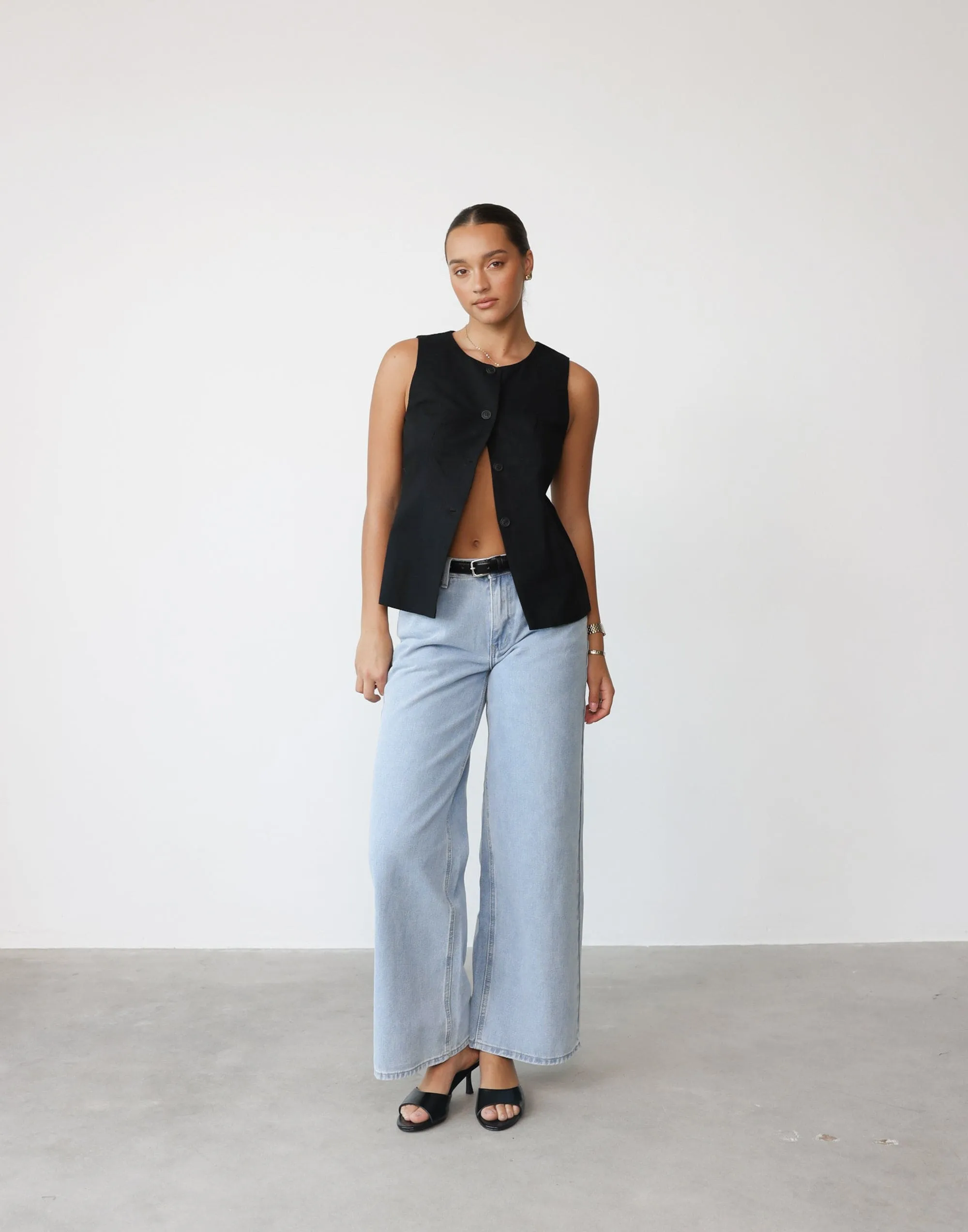 Kristen Vest Top (Black) sold by Charcoal Clothing product image thumbnail 5